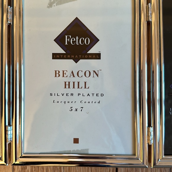 Fetco Home Decor Silver Plate 5” X 7” Triple Picture Frame NIB 3 Photo - Picture 2 of 7